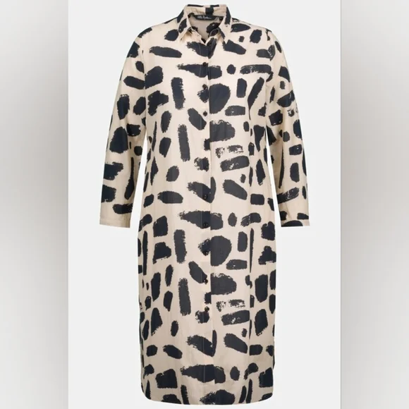 ✨️HOST PICK✨️ 100% Cotton Abstract Print Button Down Dress by Ulla Popken - Picture 11 of 15